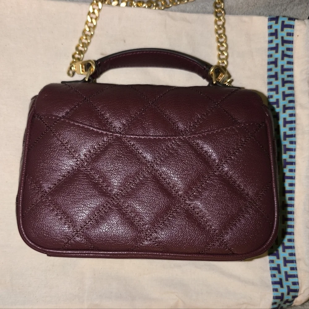 Tory Burch Willa Mini Top Handle Bag Burgundy